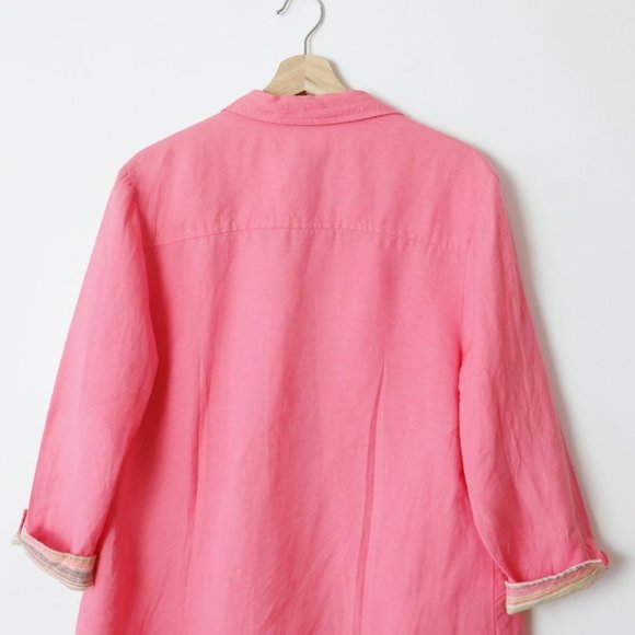 Vintage Pink Linen Blend Jacket - Picture 3 of 5